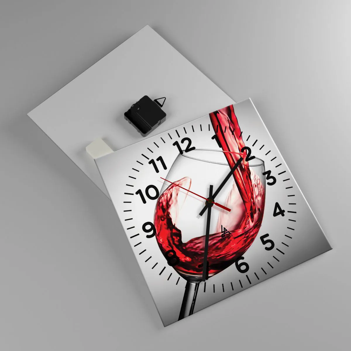 Reloj de pared - Reloj de vidrio - Color - Movimiento - Sonido - 30x30 cm