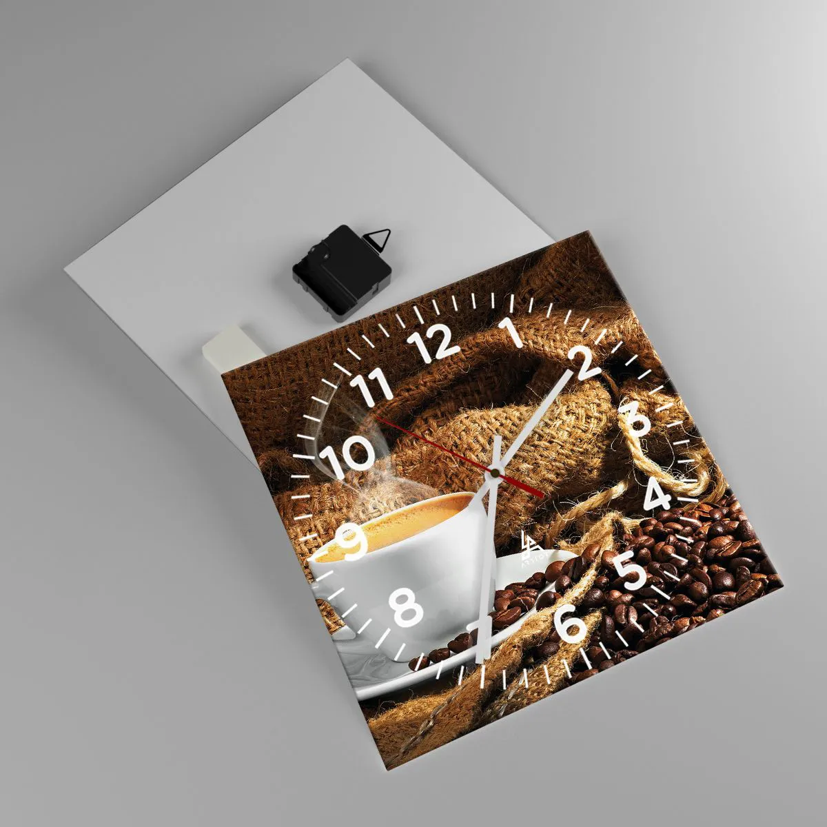 Vægur, Uret - Duften af mokka og honningvæskens tæthed - 30x30 cm
