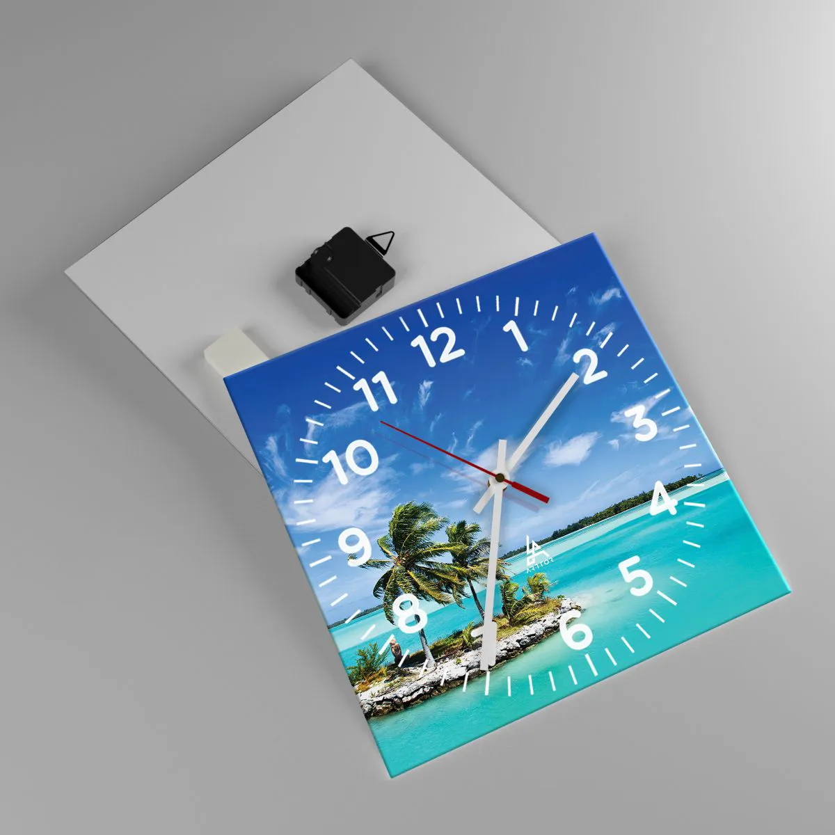 Ceas de perete - Ceas pe sticlă - Paradisul pe pământ - 30x30 cm
