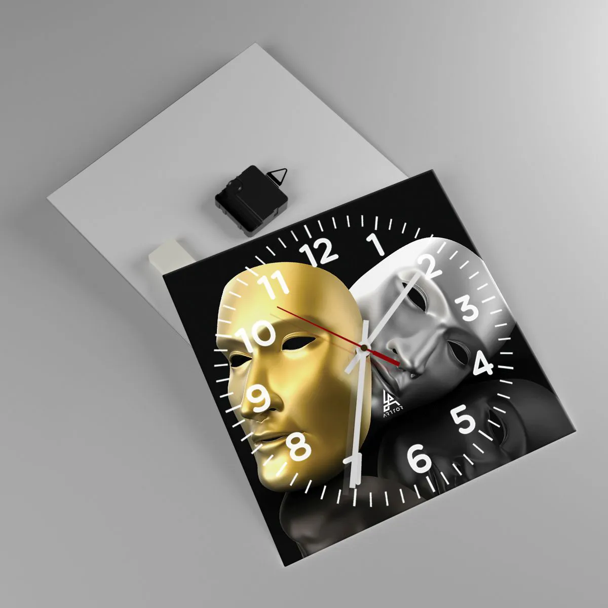 Wanduhr - Glasuhr - Das Leben ist wie ein Theater - 30x30 cm