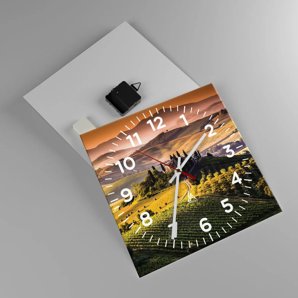 Orologio da parete - Orologio in Vetro - Arcadia: paesaggio toscano - 30x30 cm