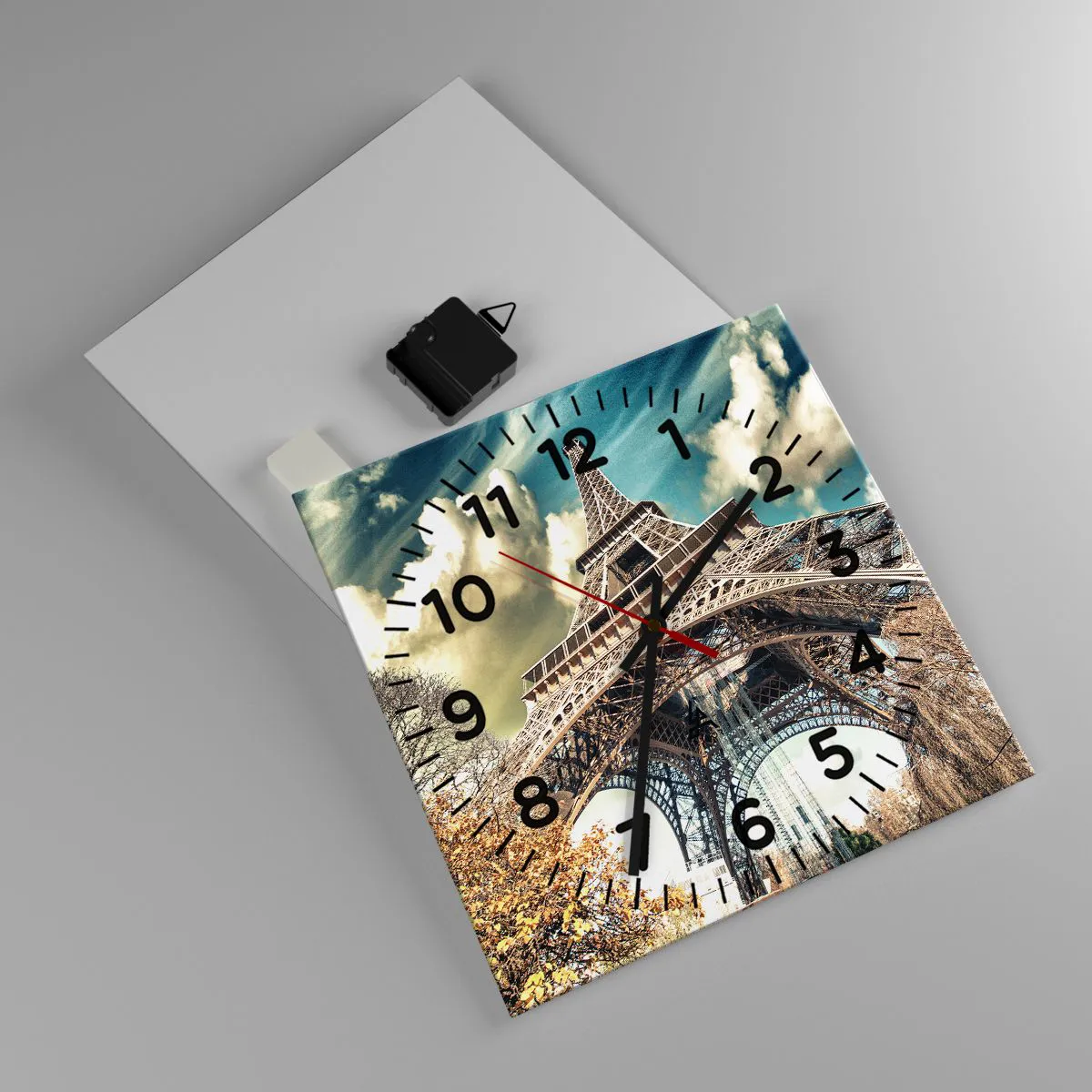 Ceas de perete - Ceas pe sticlă - Și la Paris, în toamna anului .... - 30x30 cm