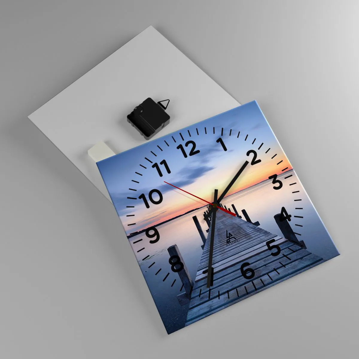 Wanduhr - Glasuhr - Die Ruhe einer heiteren Dämmerung - 30x30 cm