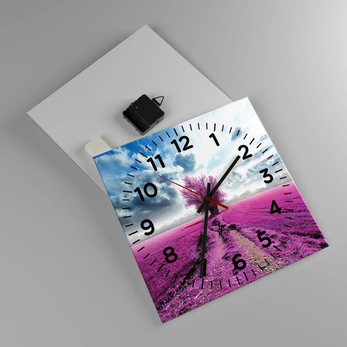 Orologio da parete - Orologio in Vetro - Brughiera selvatica - 30x30 cm