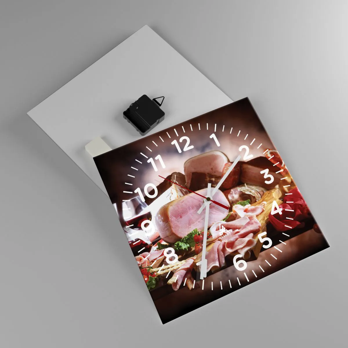 Relógio de parede - Relógio em vidro - Um sonho culinário com uma jarra - 30x30 cm