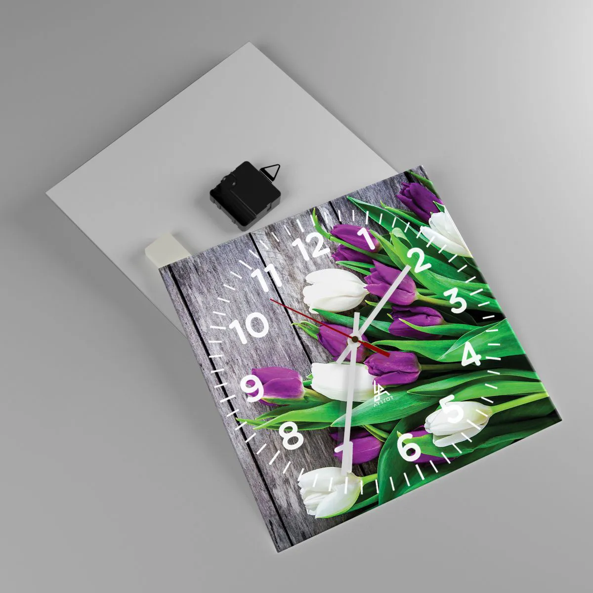 Wanduhr - Glasuhr - Am Tag der Frühlingsferien - 30x30 cm