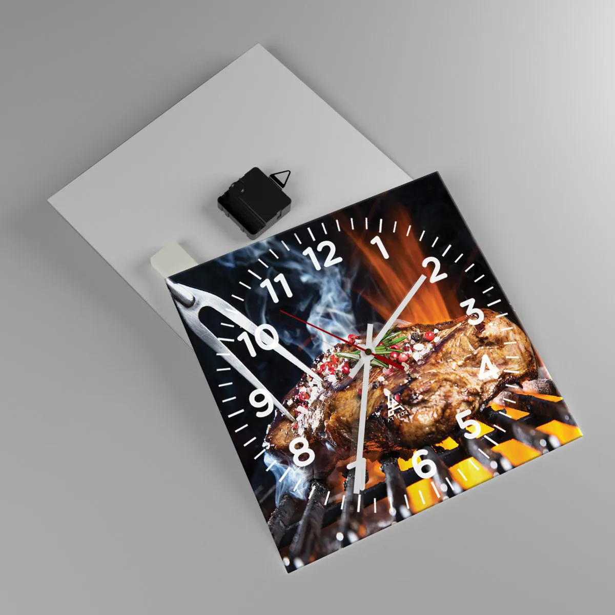 Ceas de perete - Ceas pe sticlă - Suculente și parfumate - 30x30 cm