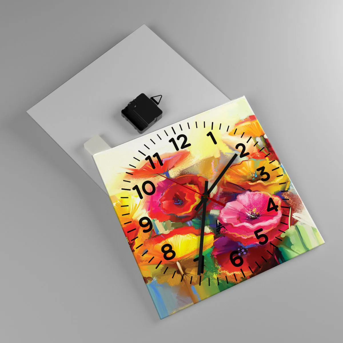 Wanduhr - Glasuhr - Nicht nur rot - 30x30 cm