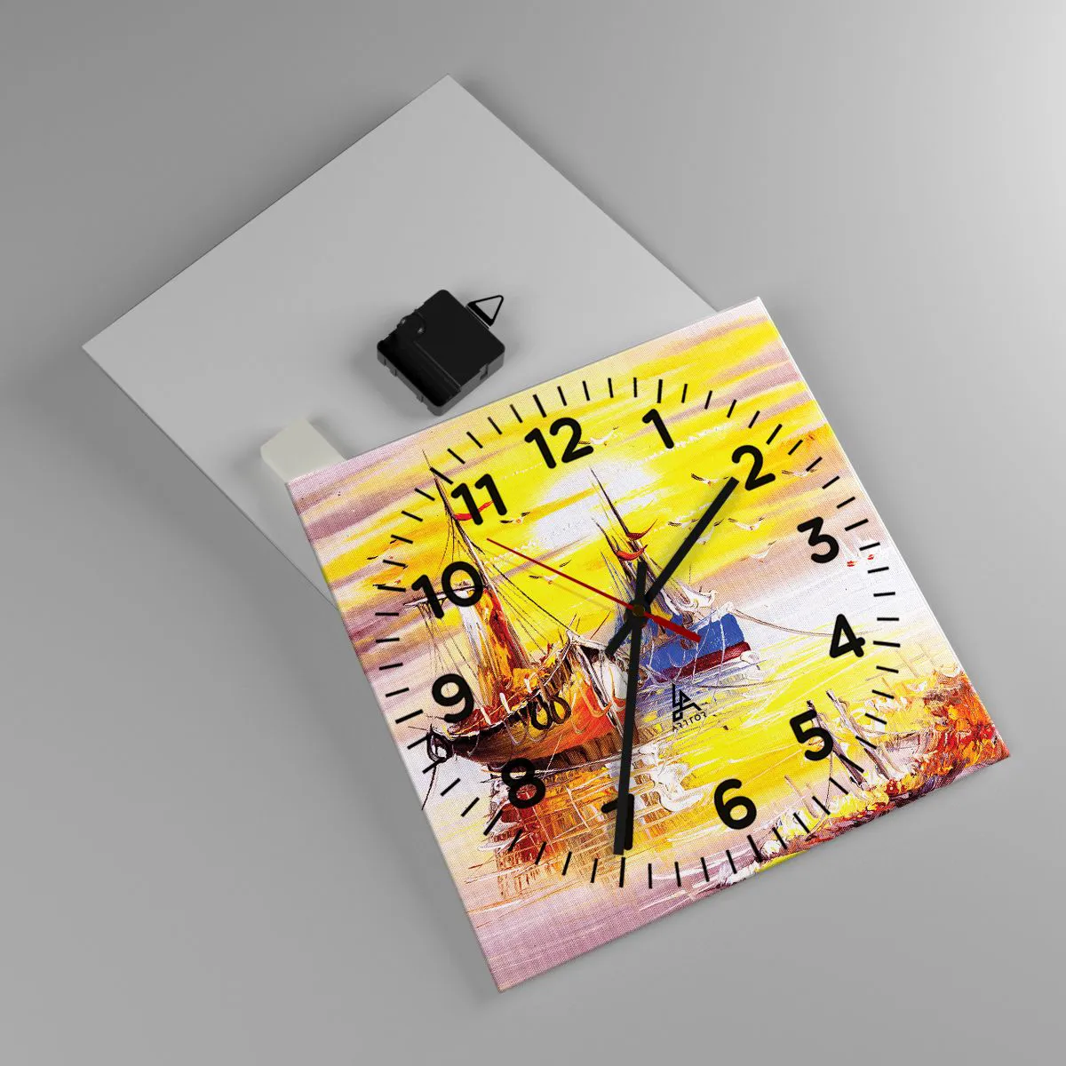 Orologio da parete - Orologio in Vetro - Meritato riposo nel porto - 30x30 cm