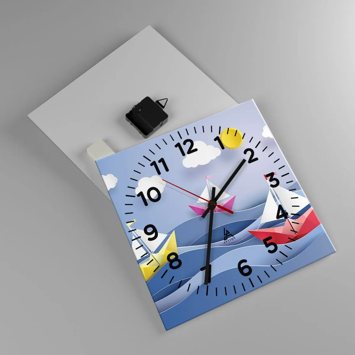 Zegar ścienny - Ach, jak przyjemnie kołysać się wśród fal - 30x30 cm