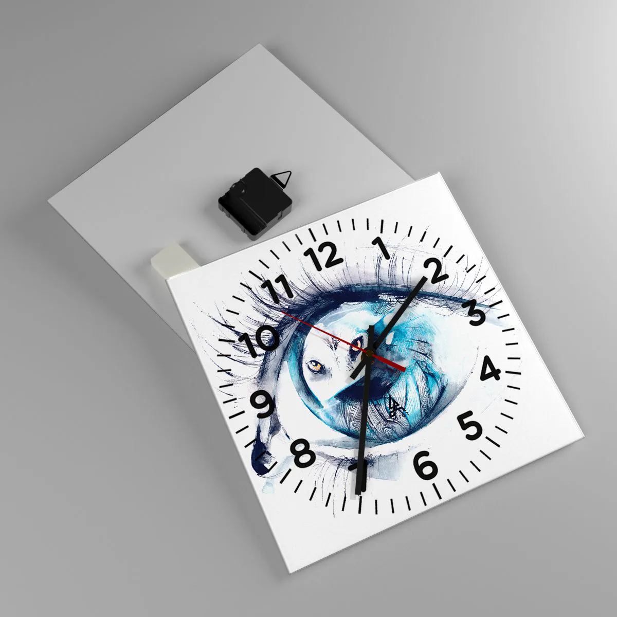 Wall clock - Clock on glass - Eye to Eye with Wilderness - 30x30 cm