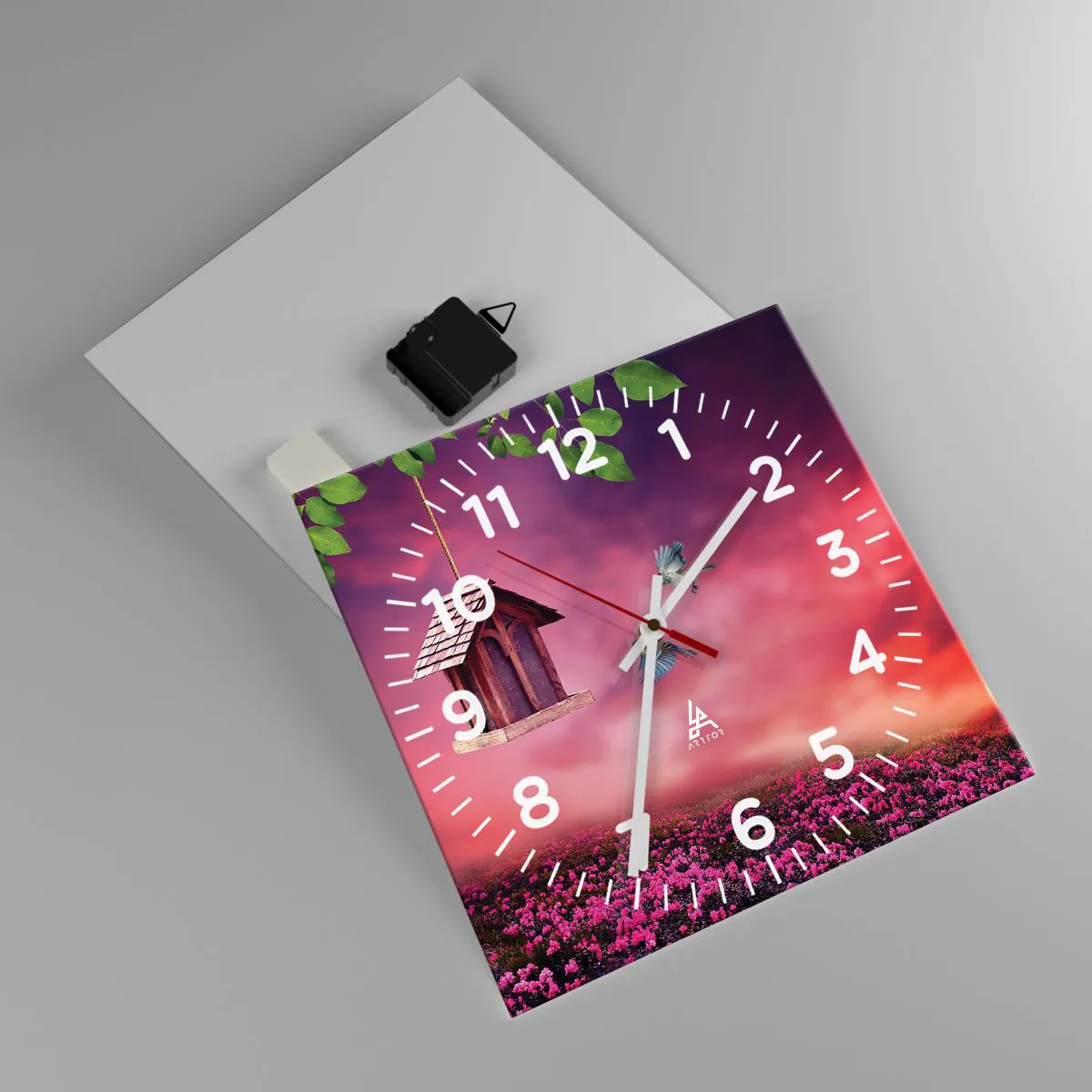 Ceas de perete - Ceas pe sticlă - Invitație la cină - 30x30 cm