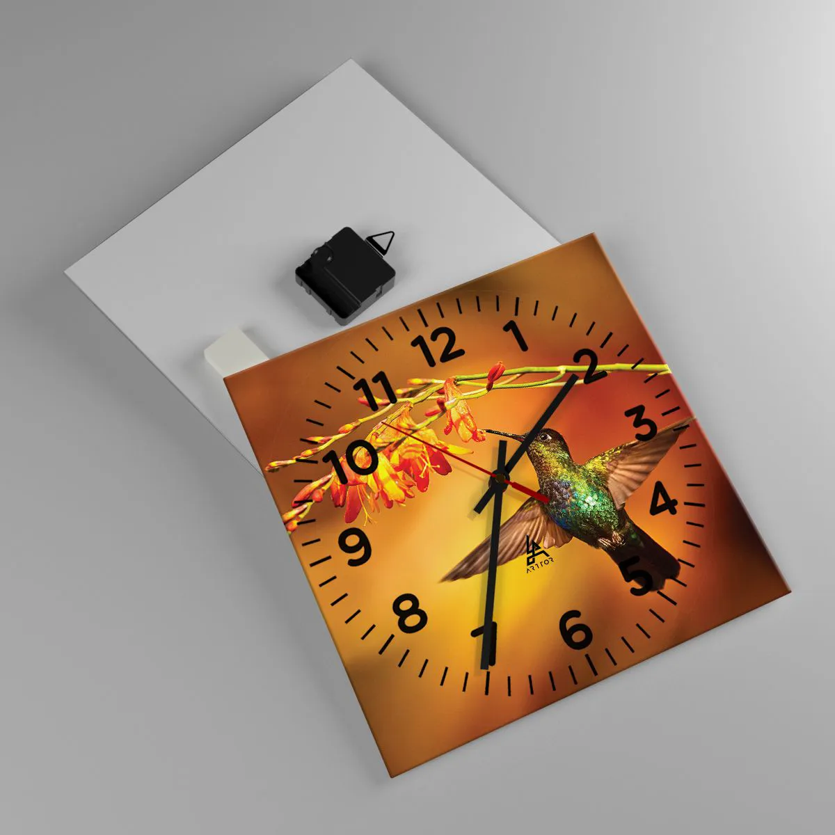 Väggklocka - Klocka på glas - Ljusbud enligt Mayafolket - 30x30 cm