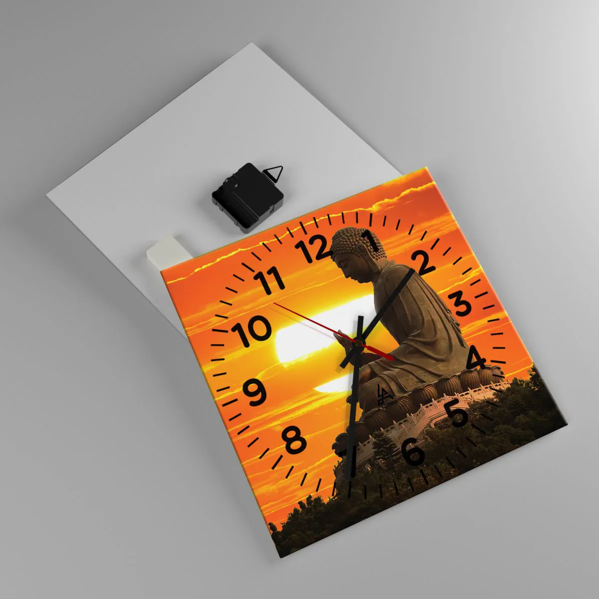 Wanduhr - Glasuhr - Keine Angst vor der Welt - 30x30 cm