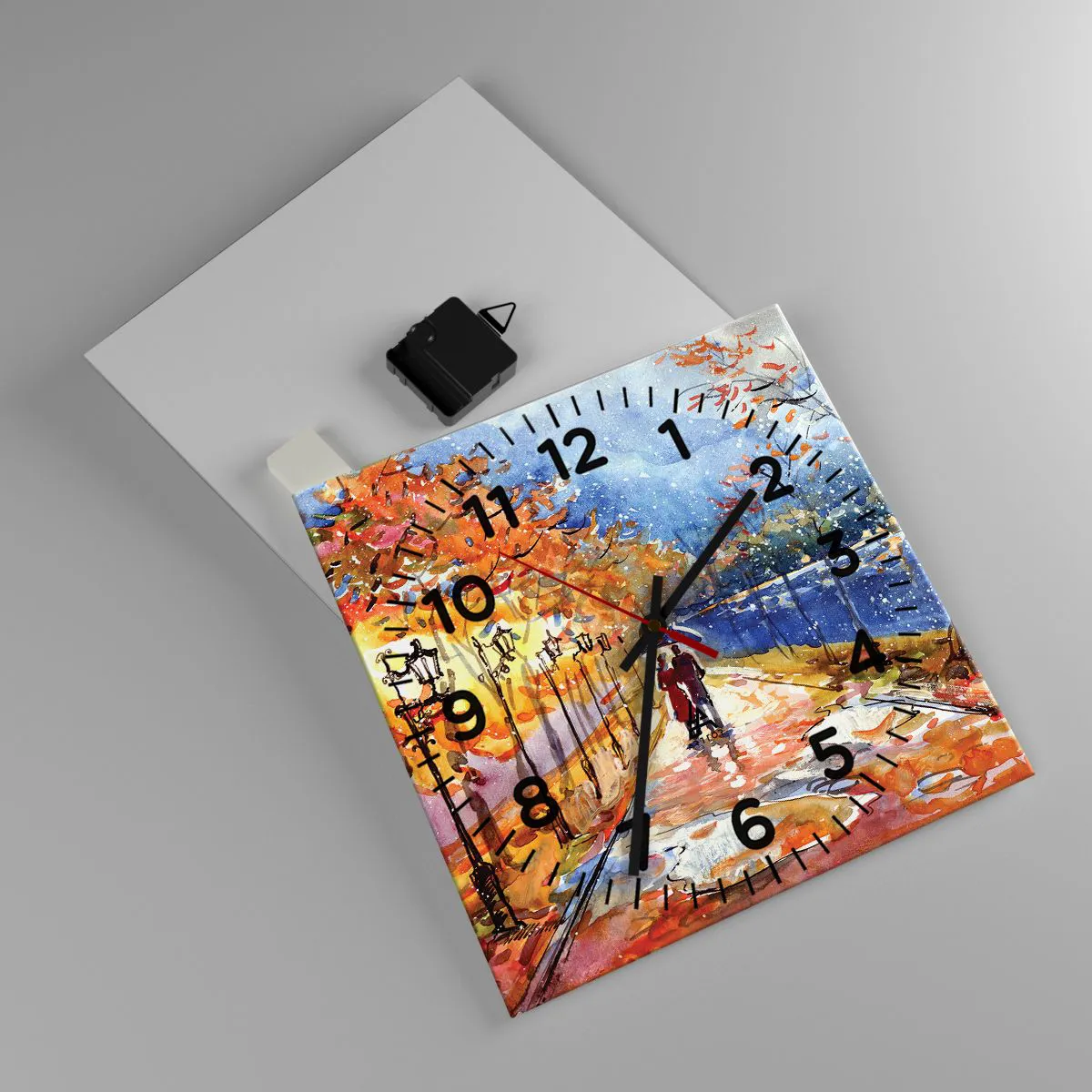 Ceas de perete - Ceas pe sticlă - Împreună până la limita de timp - 30x30 cm