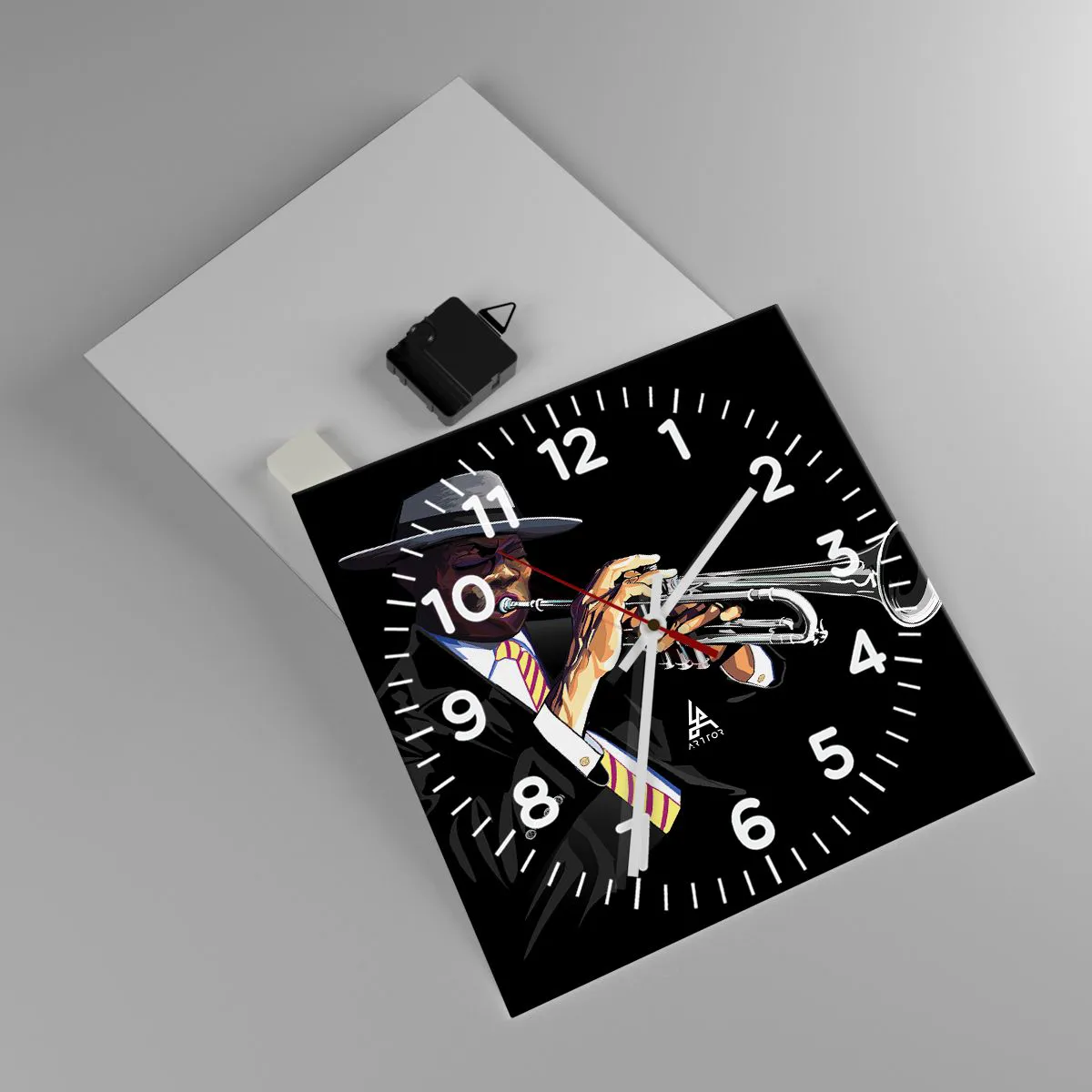 Ceas de perete - Ceas pe sticlă - Farmecul unei școli vechi - 30x30 cm