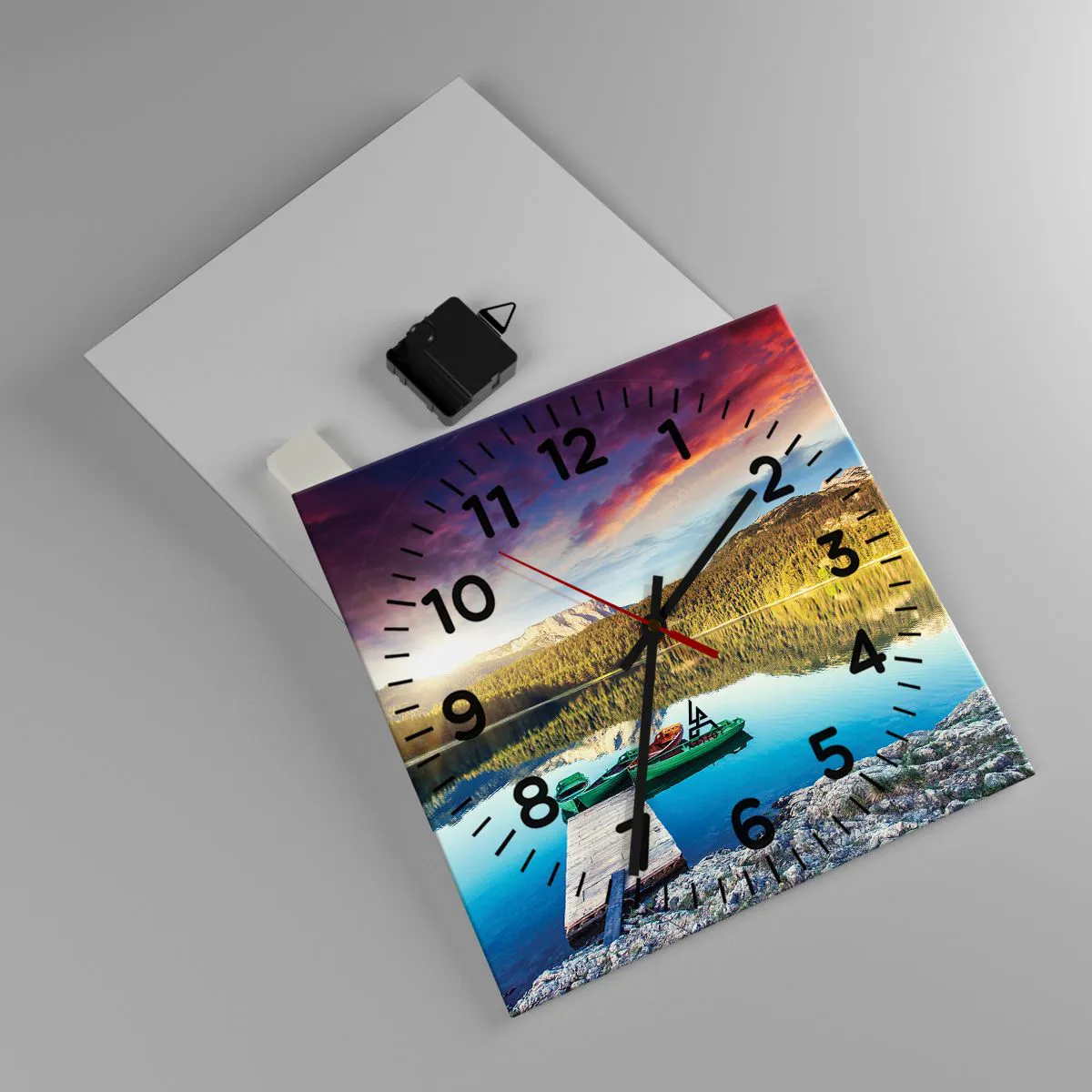 Ceas de perete - Ceas pe sticlă - Spre o apă netedă ca o oglindă - 30x30 cm