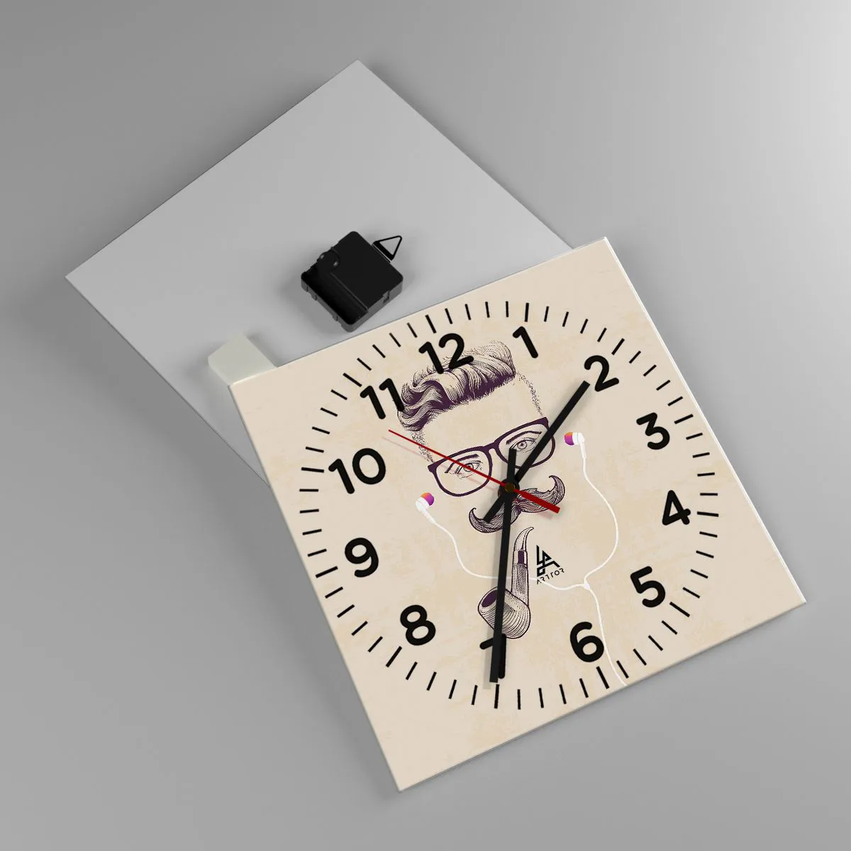 Wanduhr - Glasuhr - Ein echter Mann? - 30x30 cm