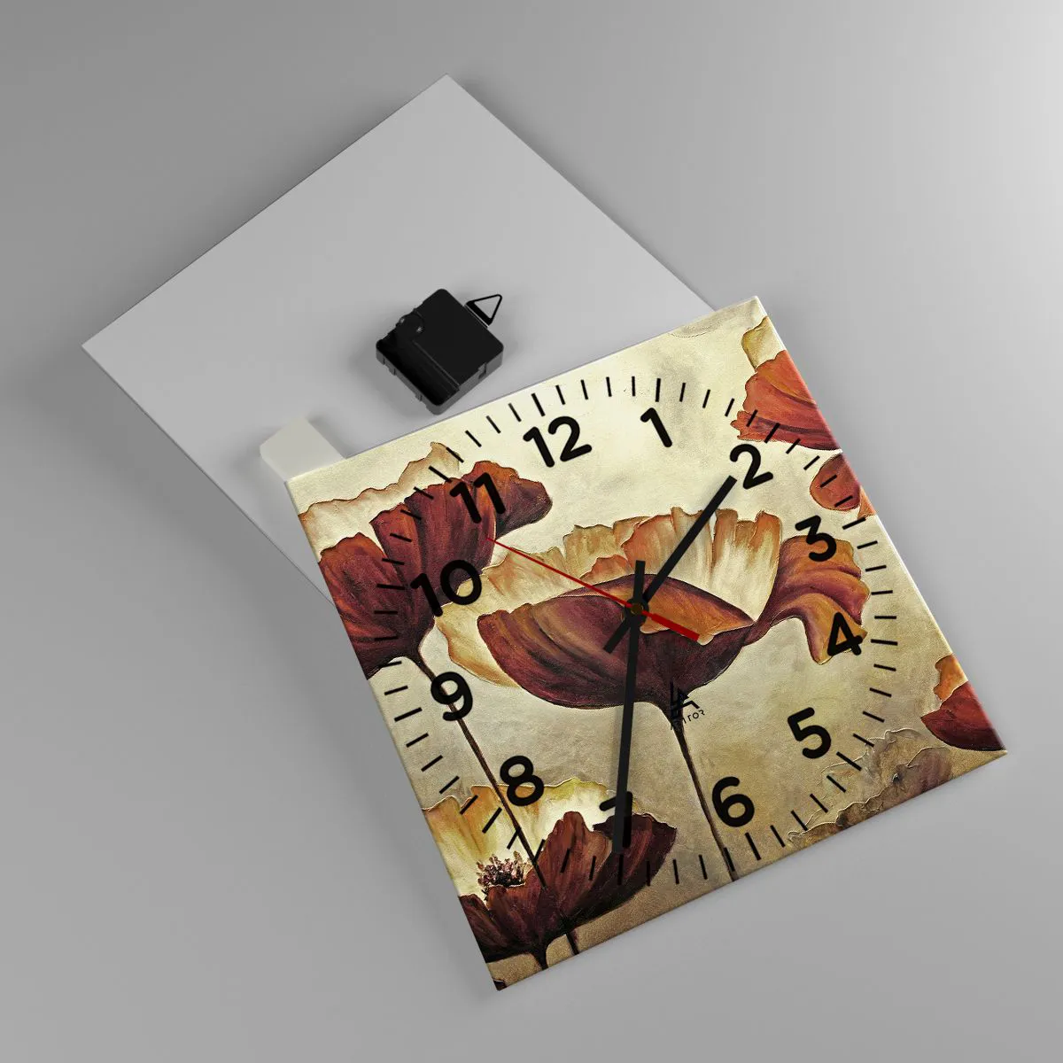 Wanduhr - Glasuhr - Weideland - 30x30 cm