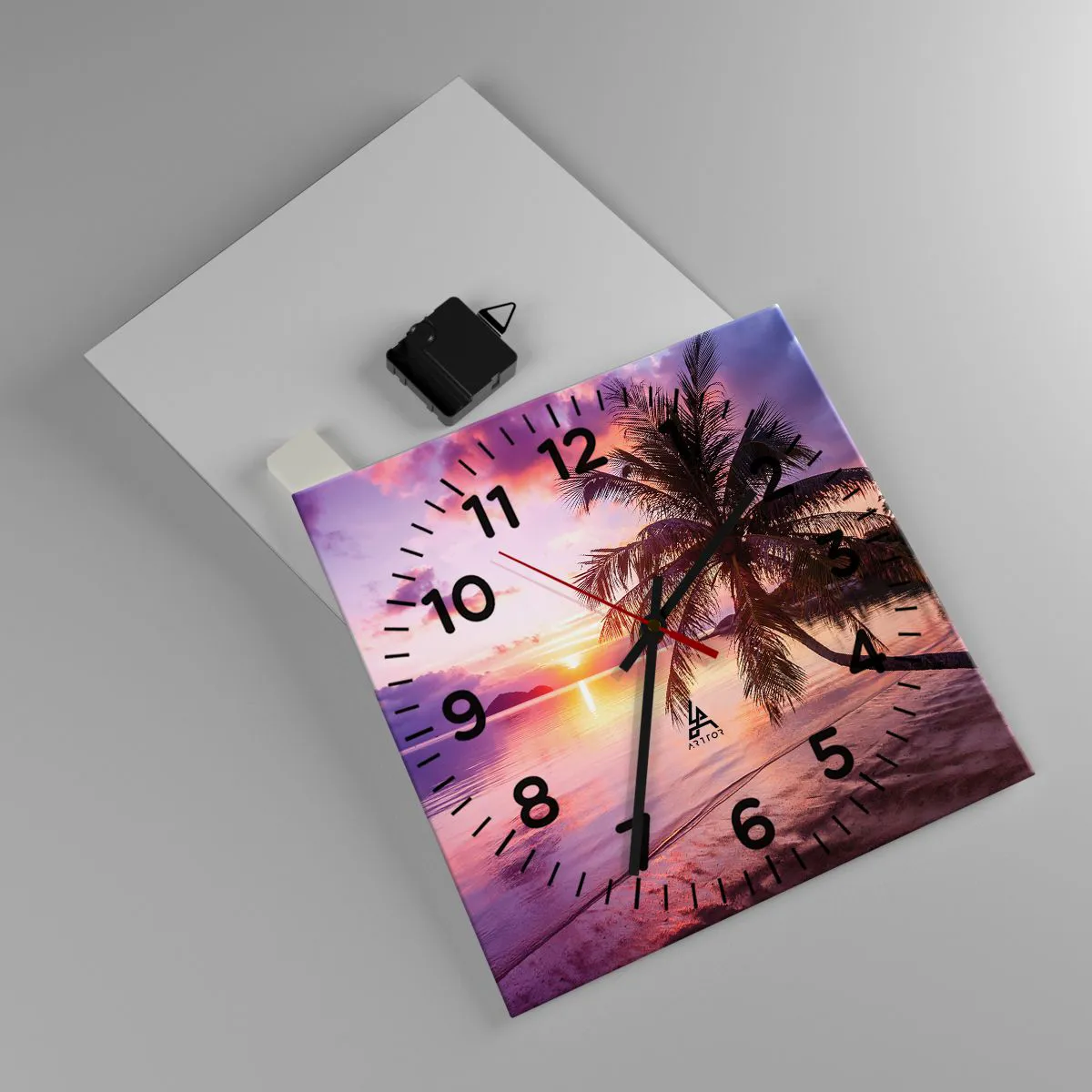 Wanduhr - Glasuhr - Behaglichkeit bis zum Horizont - 30x30 cm