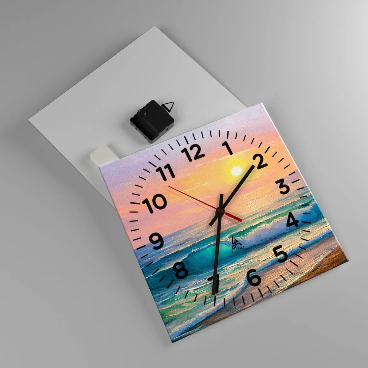 Horloge murale - Pendule murale - Le chant turquoise des vagues - 30x30 cm