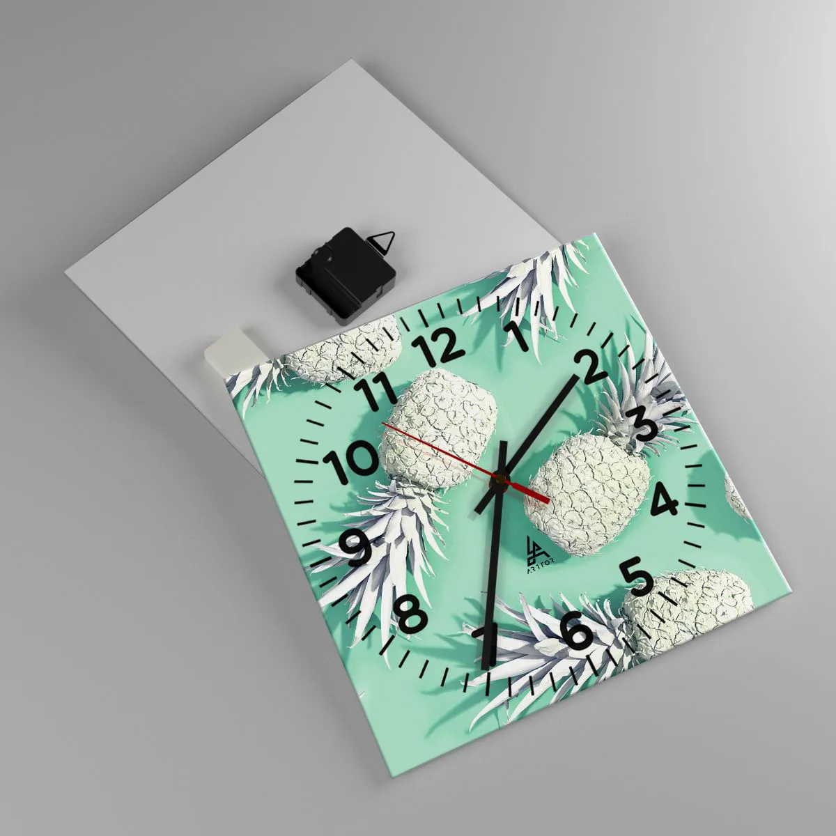 Ceas de perete - Ceas pe sticlă - Merge bine cu mentă - 30x30 cm