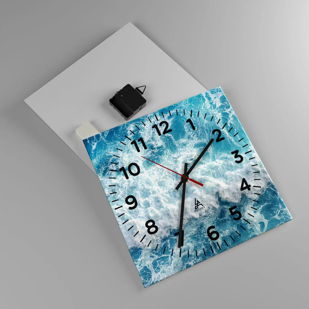 Wanduhr - Glasuhr - Freudig und springend - 30x30 cm