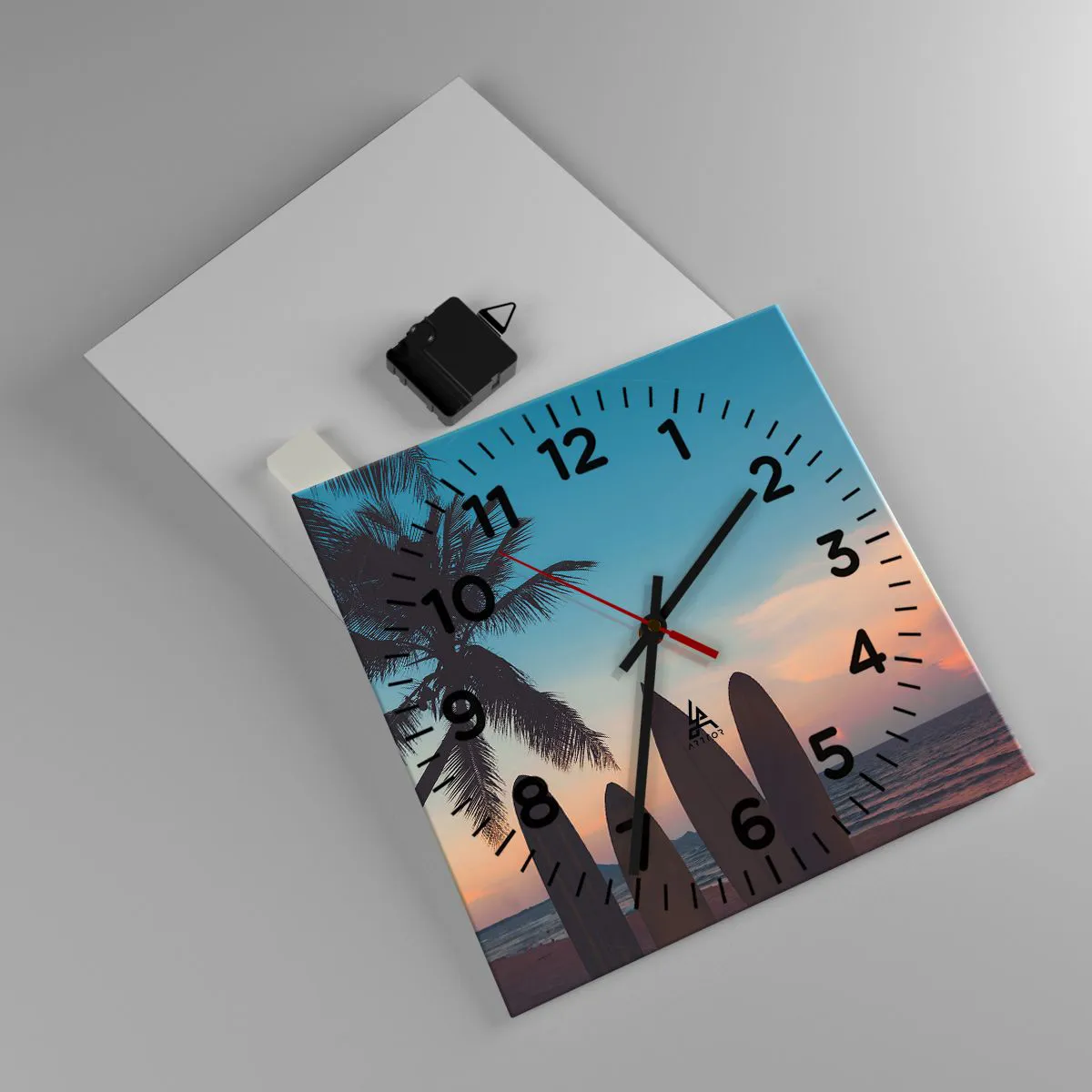 Wanduhr - Glasuhr - Morgen wird es auch lustig - 30x30 cm