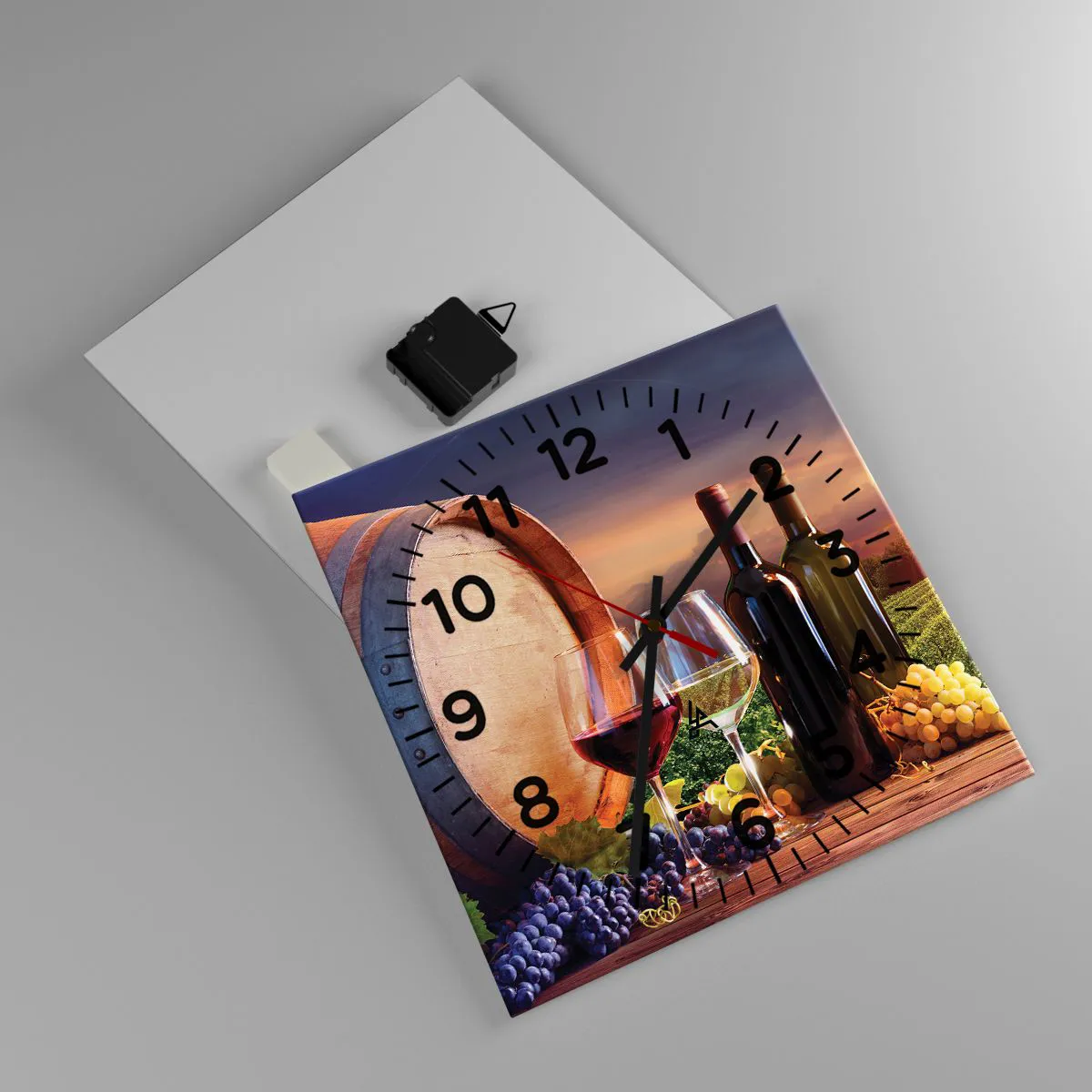 Wall clock - Clock on glass - Here Life Is Full of Flavour - 30x30 cm