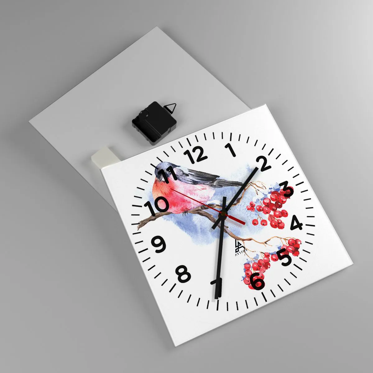 Reloj de pared - Reloj de vidrio - Invierno en color - 30x30 cm