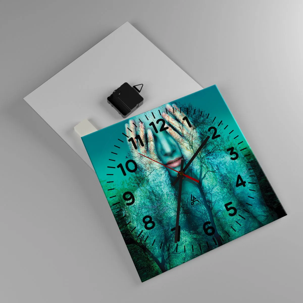 Wandklok - Klok - Ondergedompeld in blauw - 30x30 cm