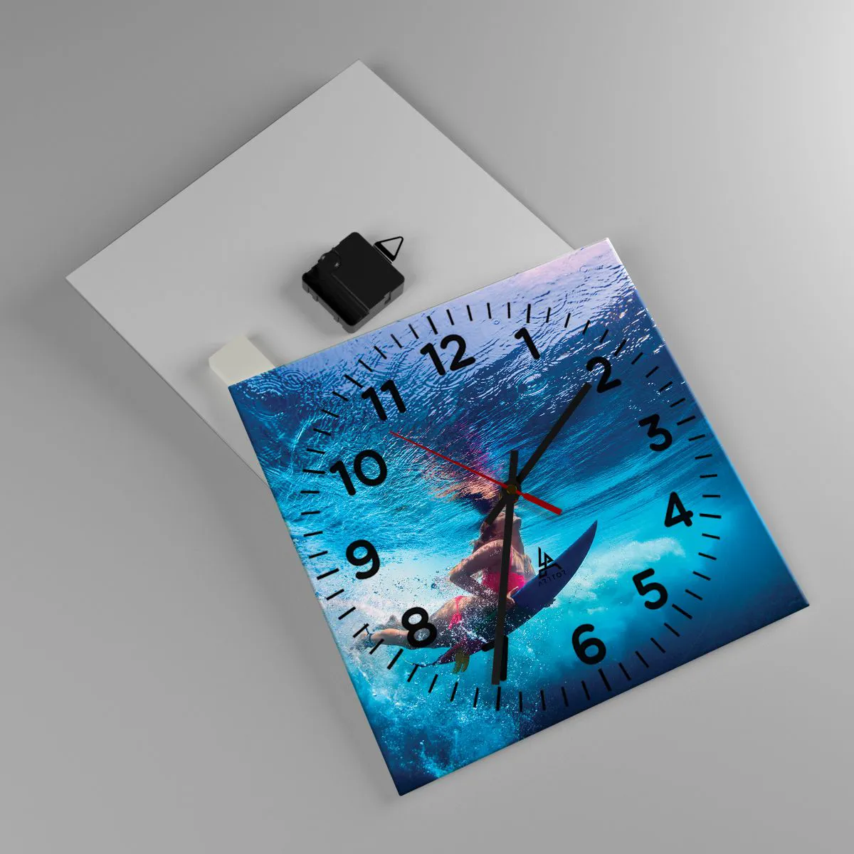 Ceas de perete - Ceas pe sticlă - Profunzimea bucuriei - 30x30 cm