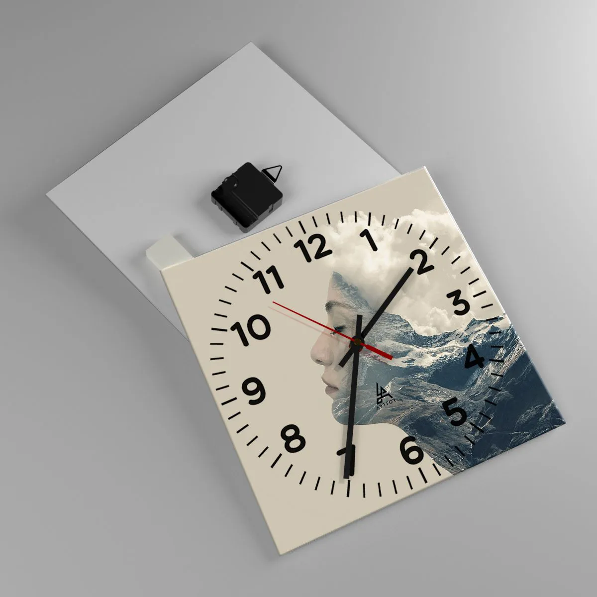 Ceas de perete - Ceas pe sticlă - Frumusețea elementelor - 30x30 cm