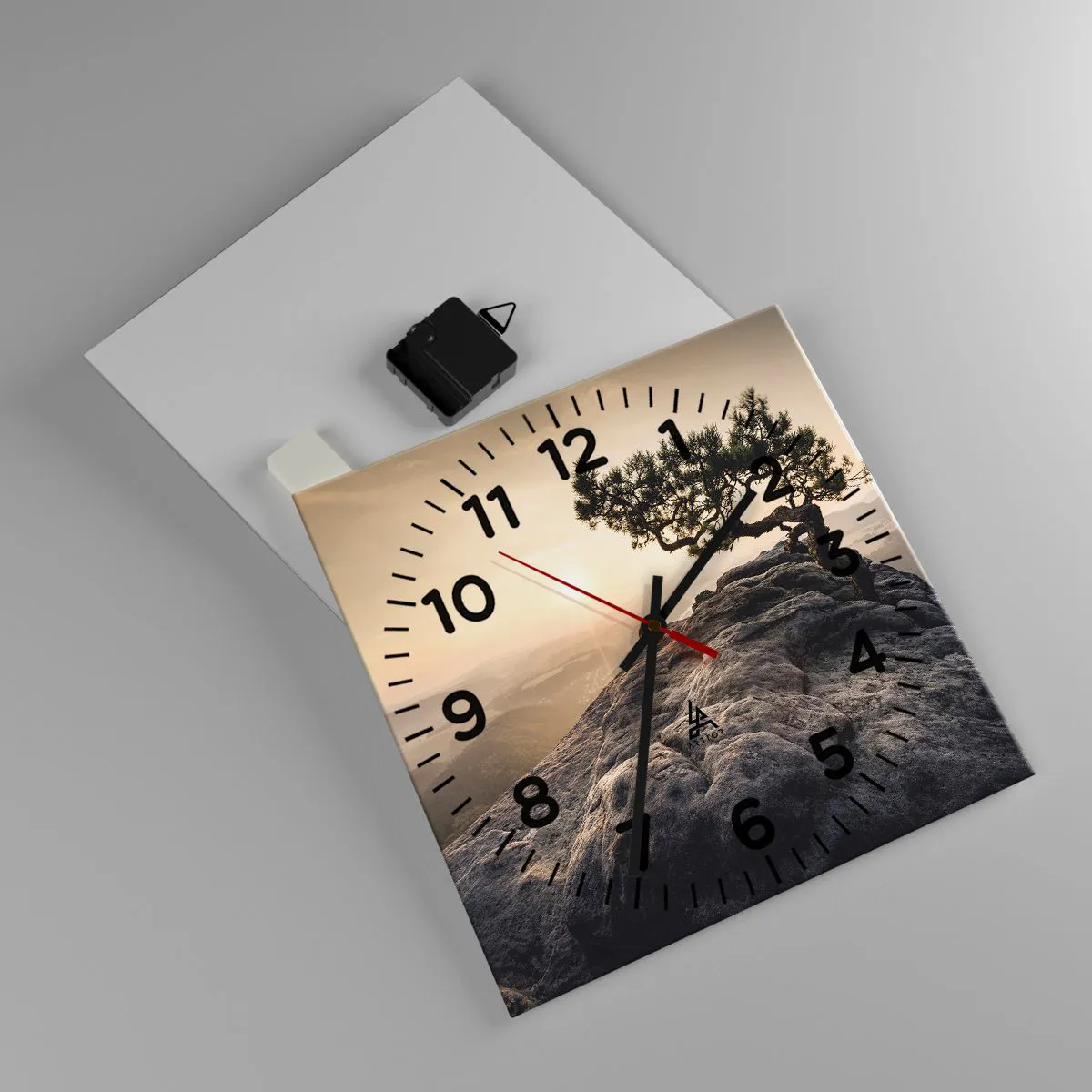 Reloj de pared - Reloj de vidrio - La vida se abre camino - 30x30 cm