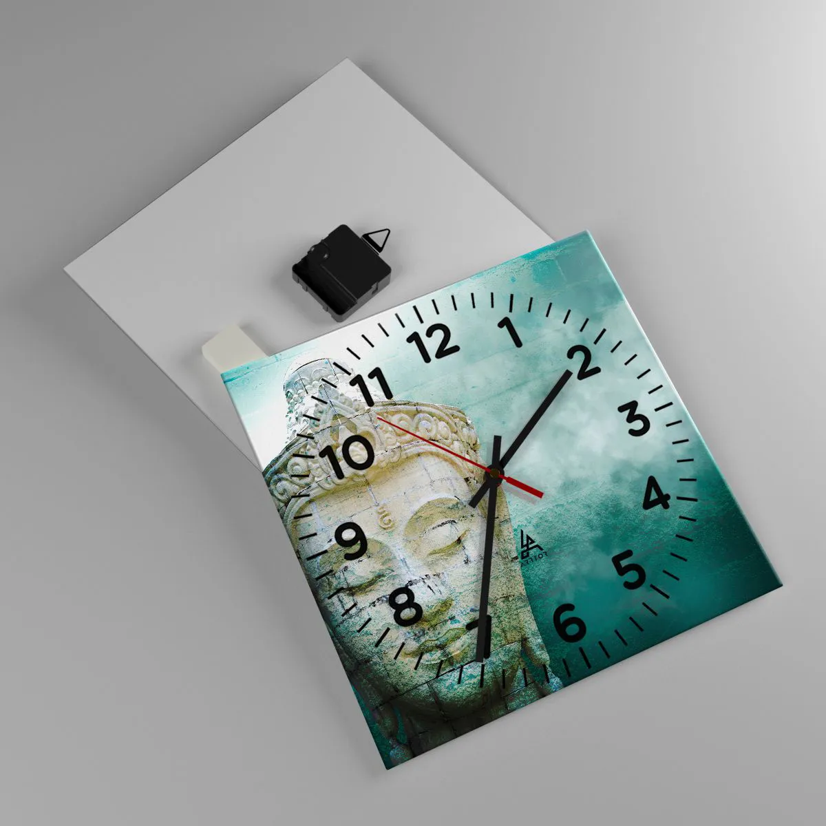 Wall clock - Clock on glass - In Search of Light - 30x30 cm