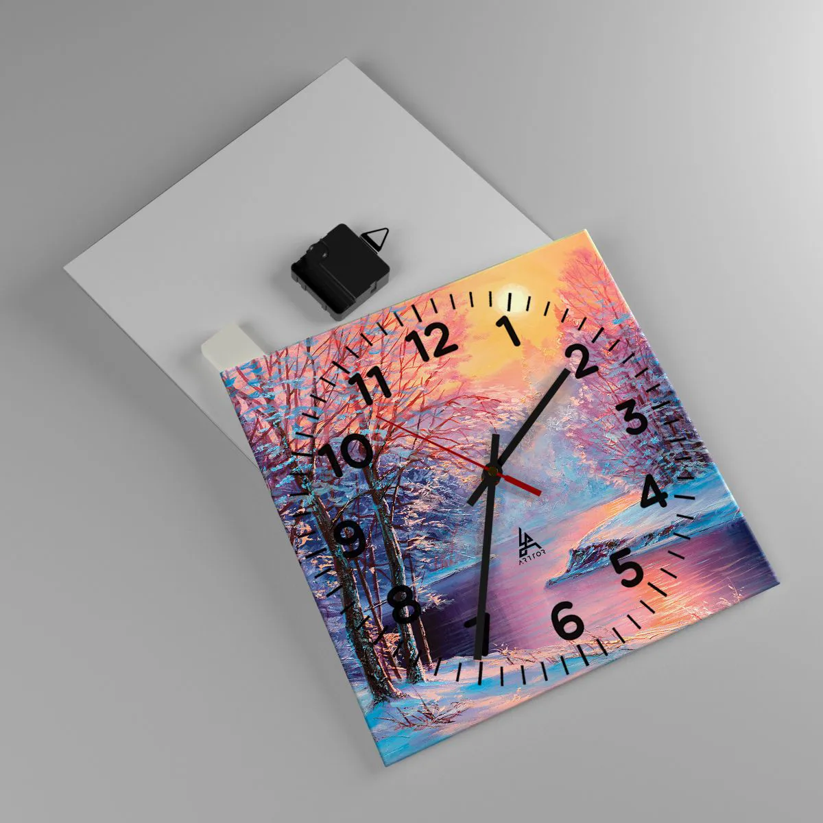 Horloge murale - Pendule murale - Couleurs d'hiver - 30x30 cm