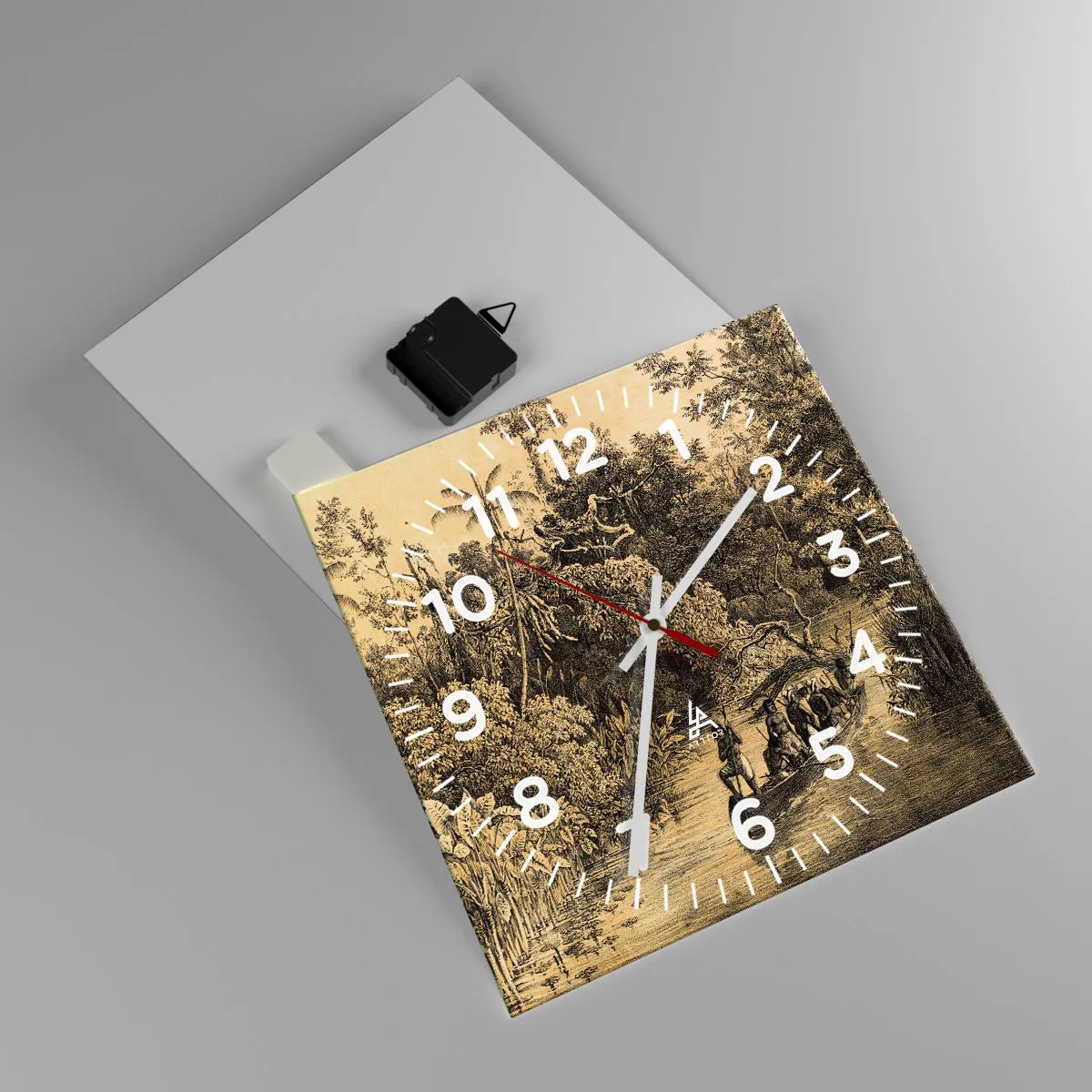 Ceas de perete - Ceas pe sticlă - Călătorie la sursă - 30x30 cm