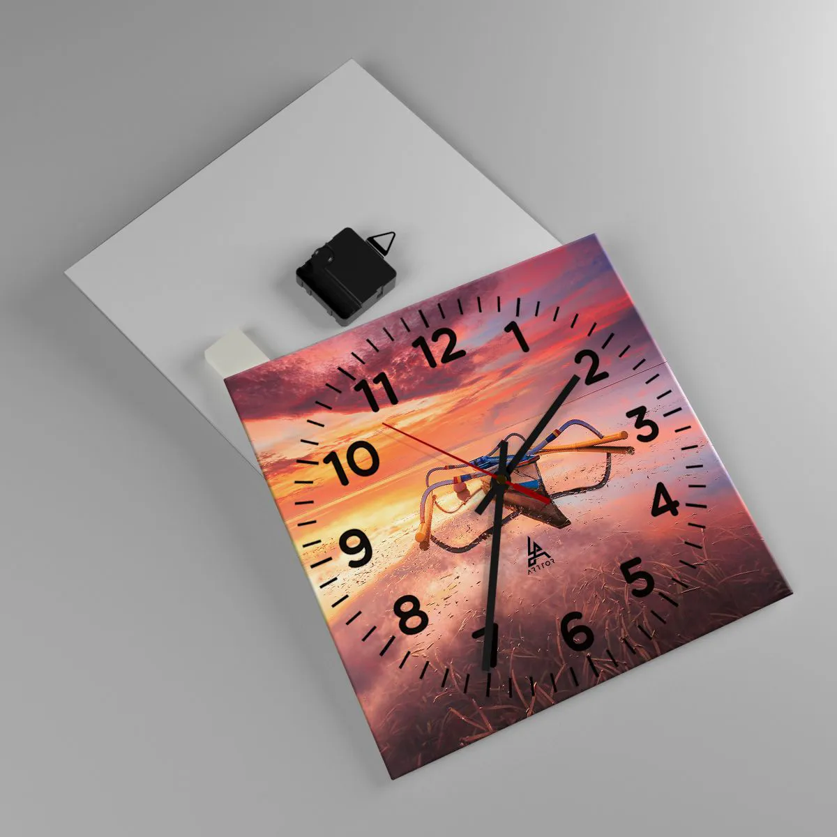 Ceas de perete - Ceas pe sticlă - Liniștea unei seri tropicale - 30x30 cm