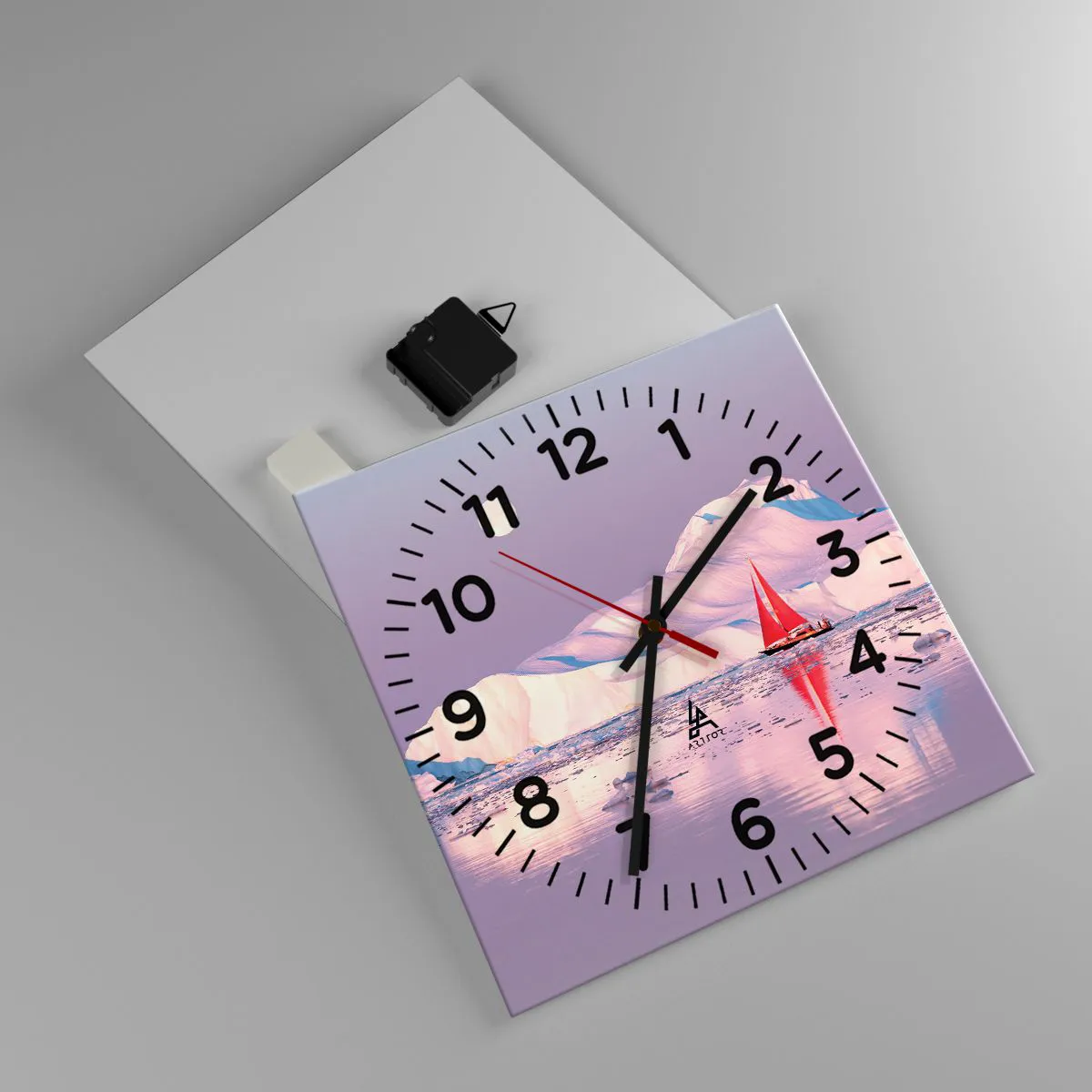 Ceas de perete - Ceas pe sticlă - Căldura pânzei, frigul gheții - 30x30 cm