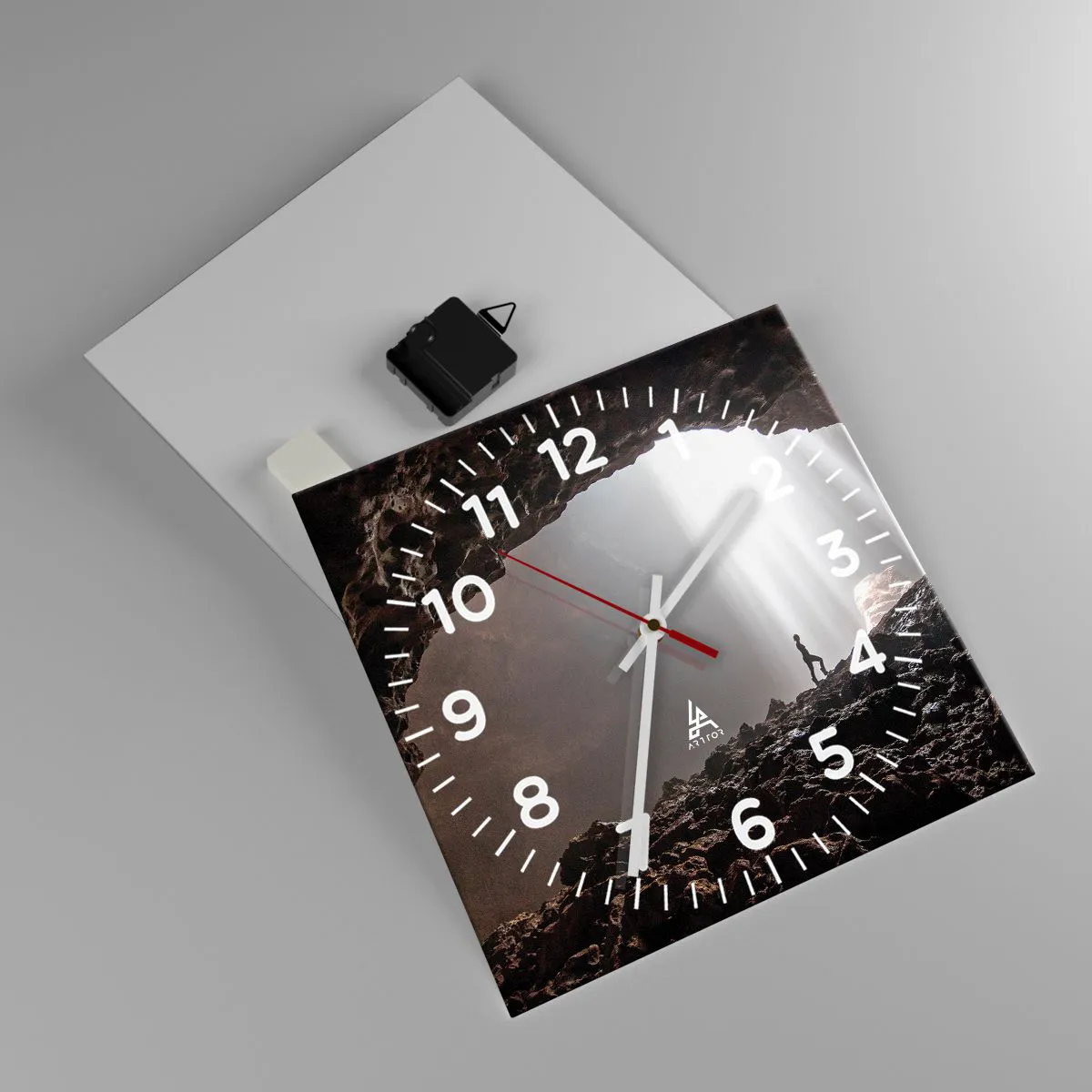 Ceas de perete - Ceas pe sticlă - Grota luminoasă - 30x30 cm