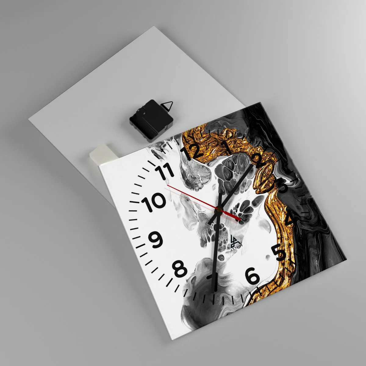 Ceas de perete - Ceas pe sticlă - Compoziție organică - 30x30 cm