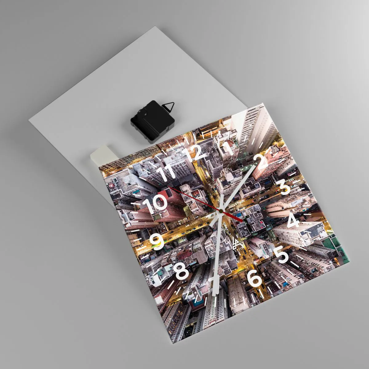 Wall clock - Clock on glass - Greetings from Hong Kong - 30x30 cm