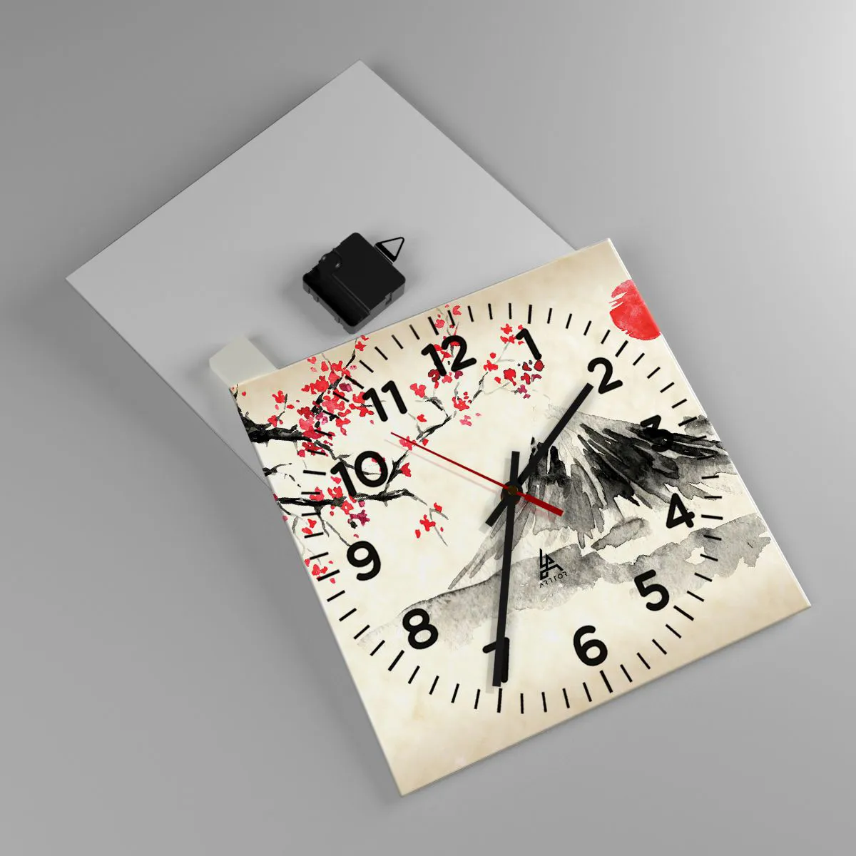 Ceas de perete - Ceas pe sticlă - Îndrăgostește-te de Japonia - 30x30 cm