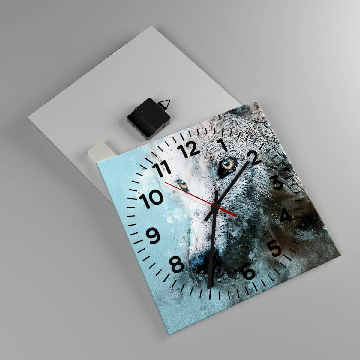 Ceas de perete - Ceas pe sticlă - Faceți cunoștință cu sufletul lupului - 30x30 cm