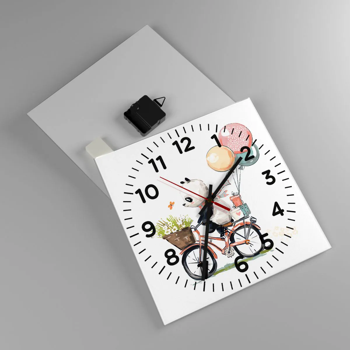 Ceas de perete - Ceas pe sticlă - O zi fericită - 30x30 cm