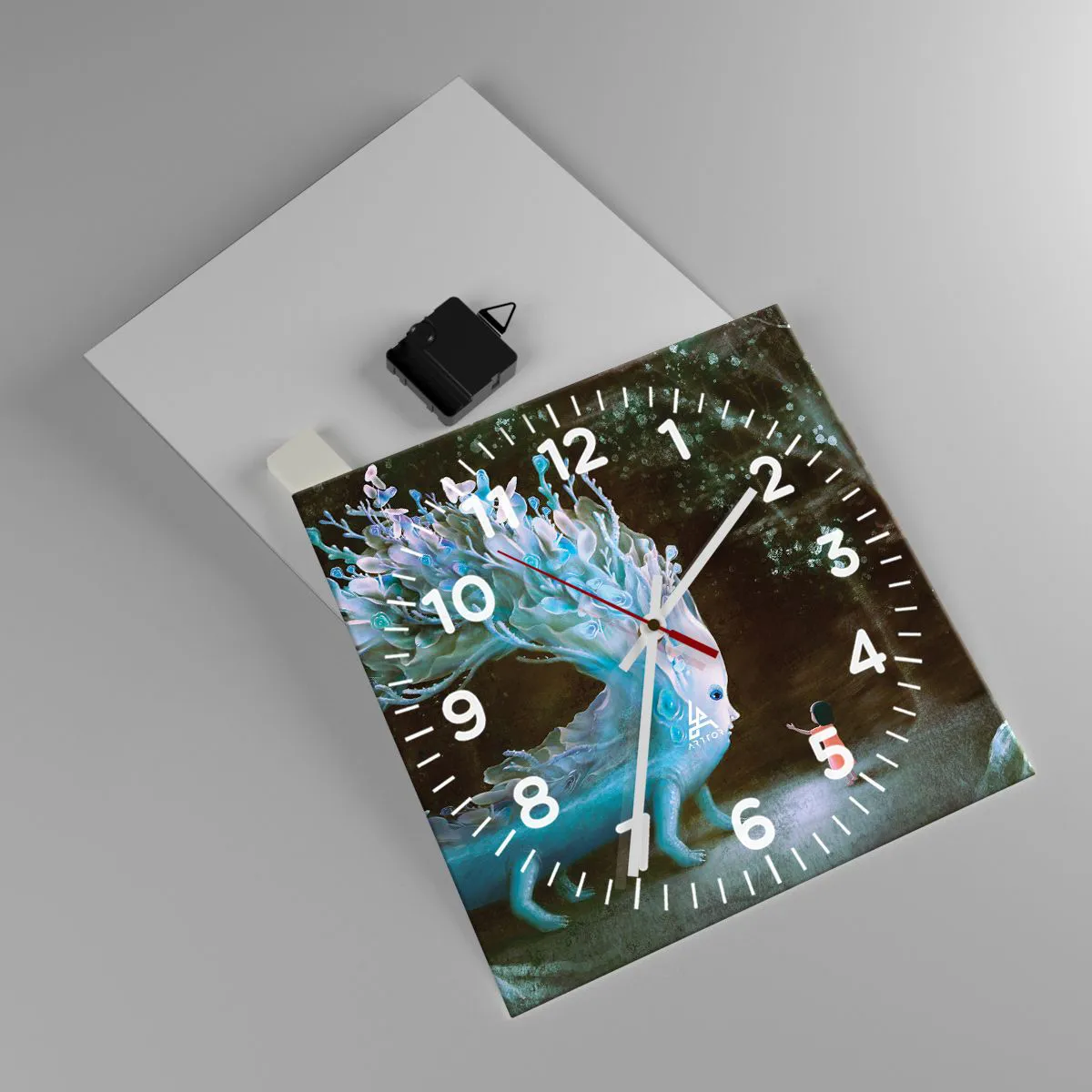 Ceas de perete - Ceas pe sticlă - Întâlnire fantastică - 30x30 cm