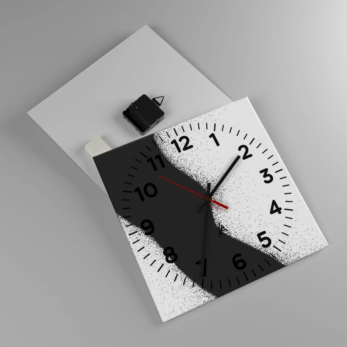 Ceas de perete - Ceas pe sticlă - Echilibru lichid - 30x30 cm