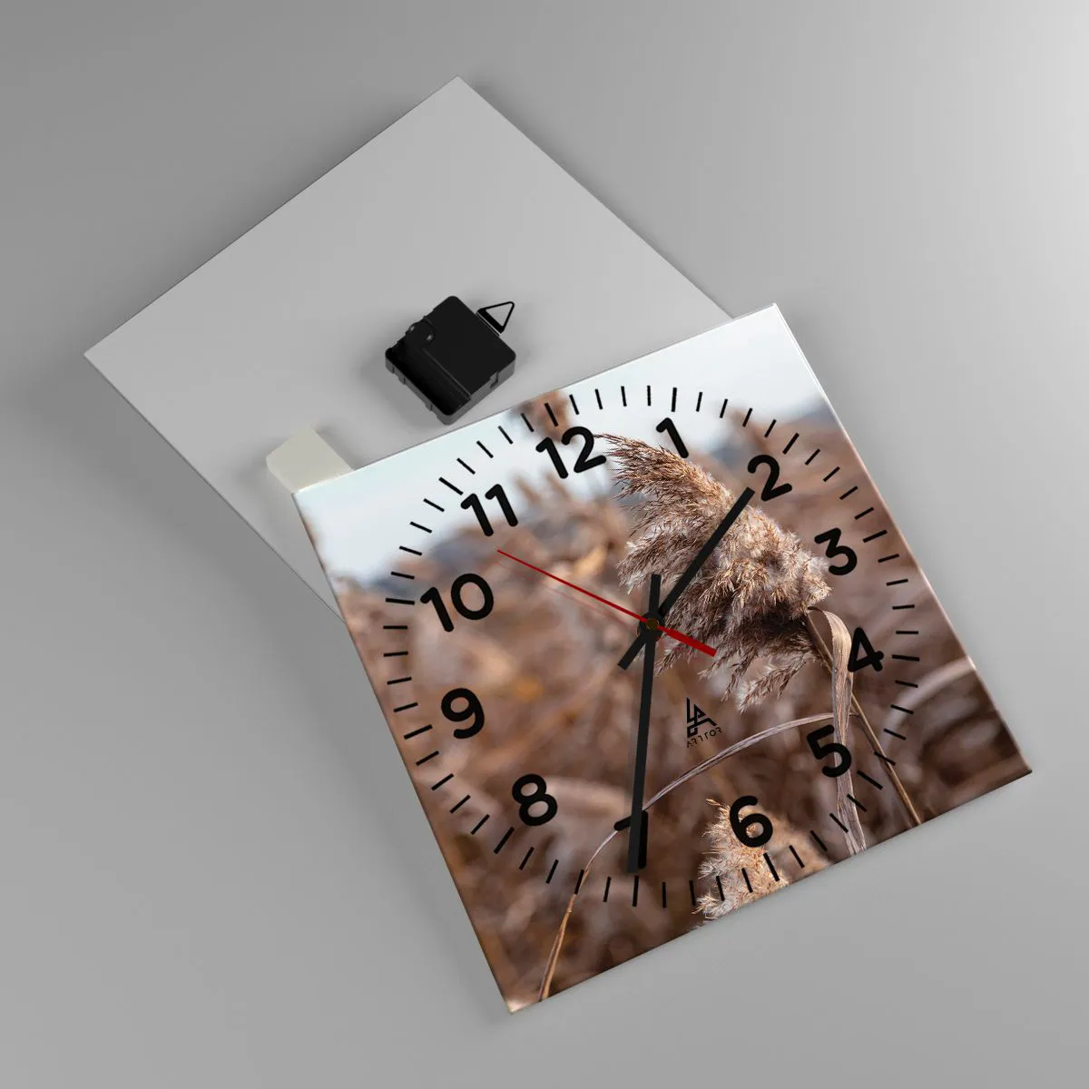 Wall clock - Clock on glass - Time to Fly with the Wind - 30x30 cm