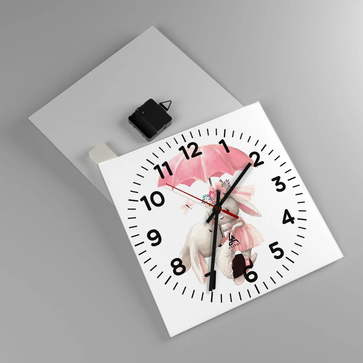 Ceas de perete - Ceas pe sticlă - Pur și simplu dragoste - 30x30 cm