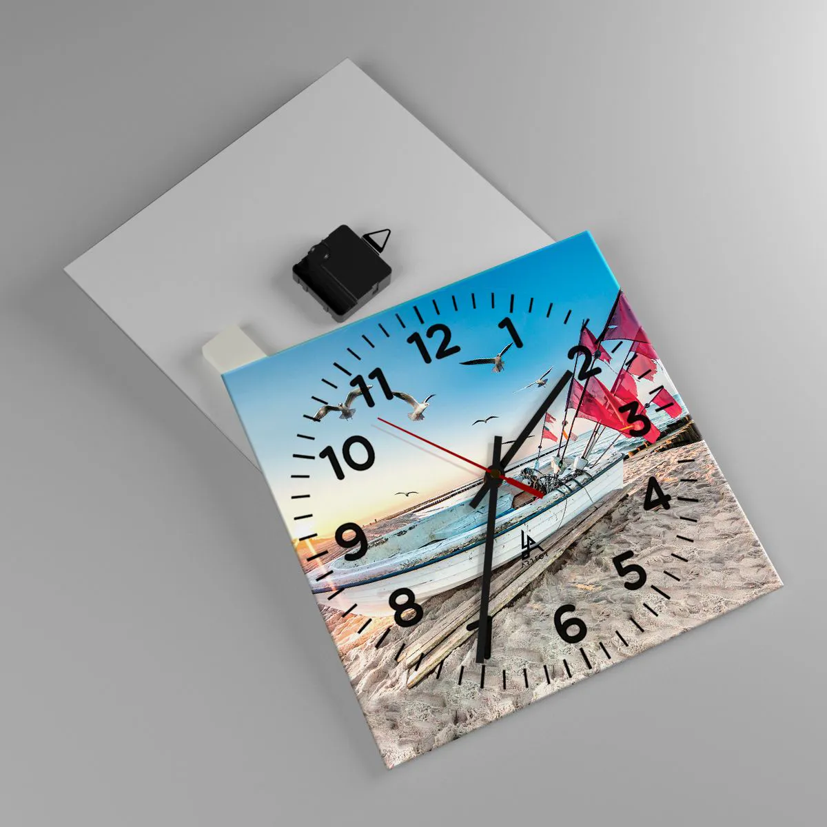 Ceas de perete - Ceas pe sticlă - O odihnă binemeritată - 30x30 cm